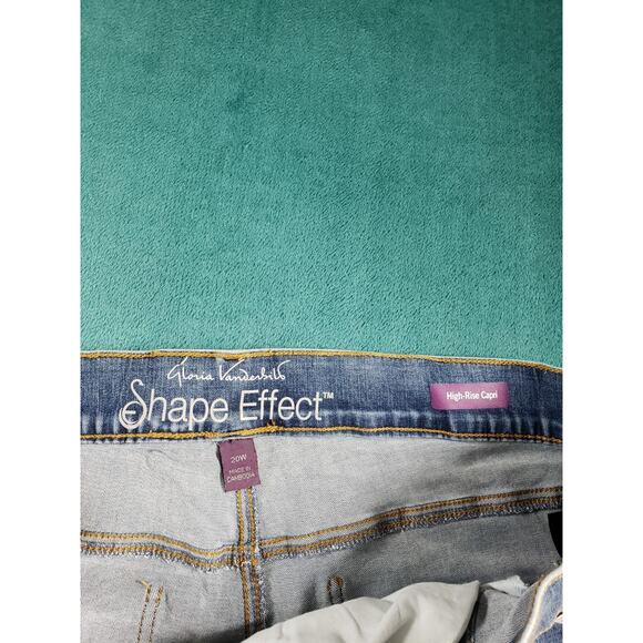 Gloria Vanderbilt Jeans Size 20 W Women Blue Stretch High Rise Pull On Capri NWT - Picture 6 of 15